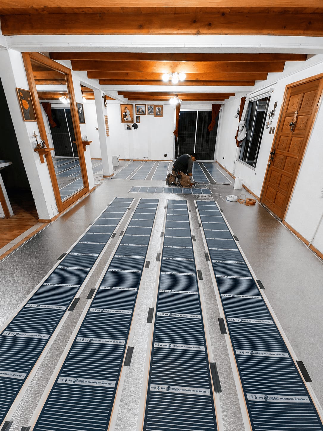 Instalación de piso radiante eléctrico, casa habitación — Santa Juana