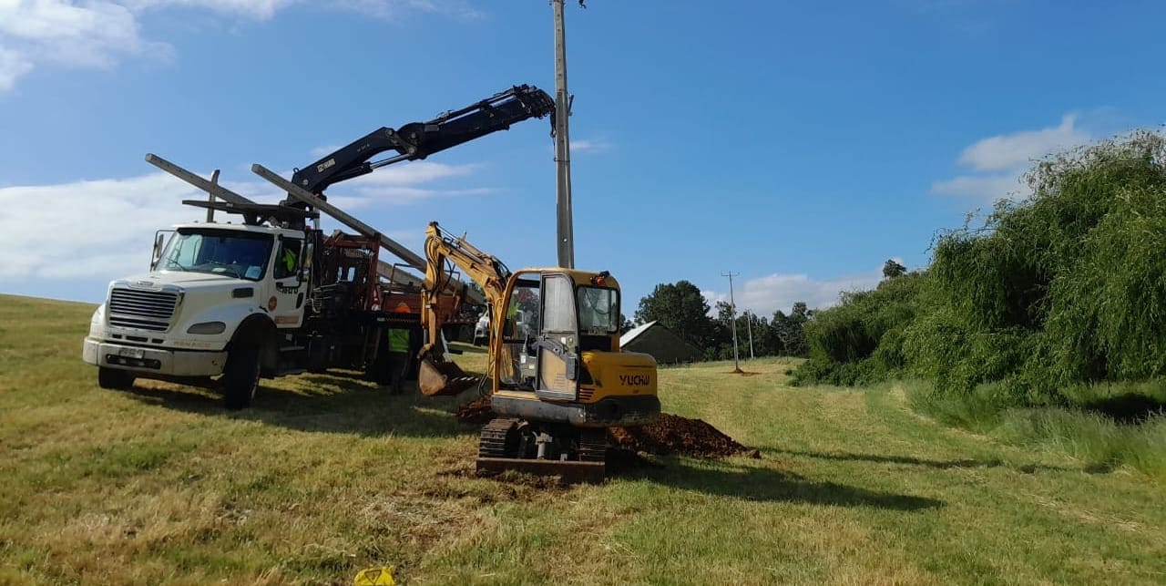 Construcción de línea de media tensión
